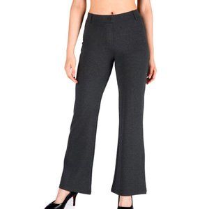 Yogipace Women's Grey Pants Size XL Straight Leg Yoga Work Pants Faux Button